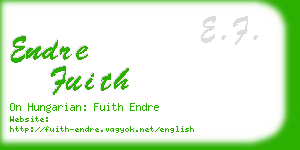 endre fuith business card